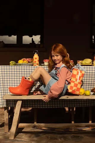 Sticky Lemon backpack small | farmhouse | checkerboard  | pear jam + ladybird red